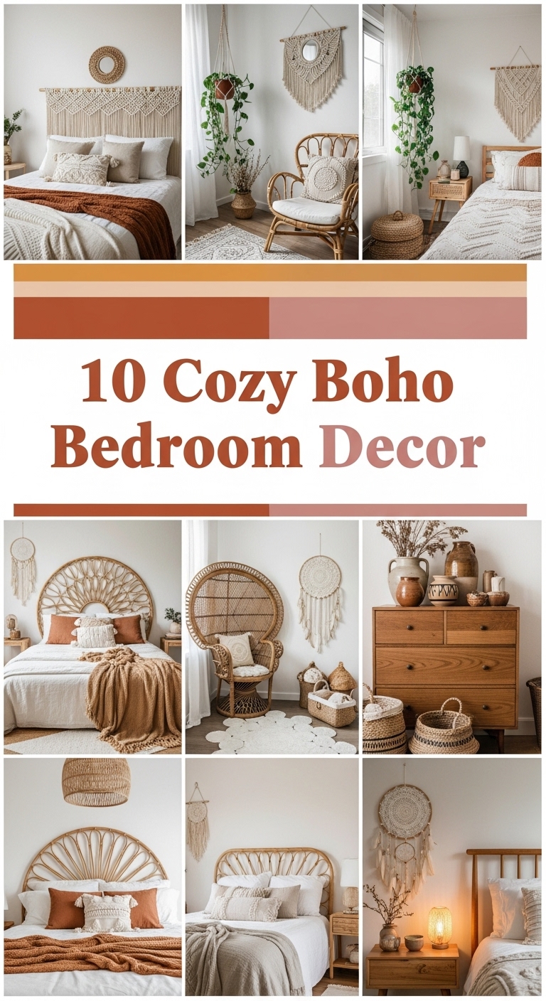 10 Cozy Boho Bedroom Decor