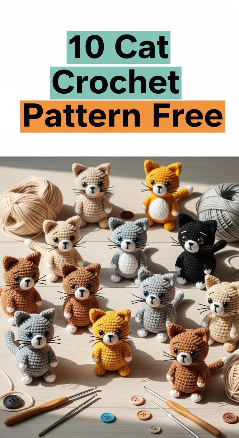 10 Cat Crochet Pattern Free