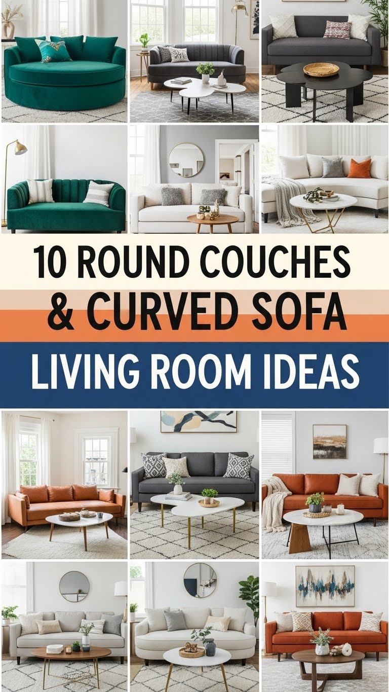 10 Round Couches & Curved Sofa Living Room Ideas