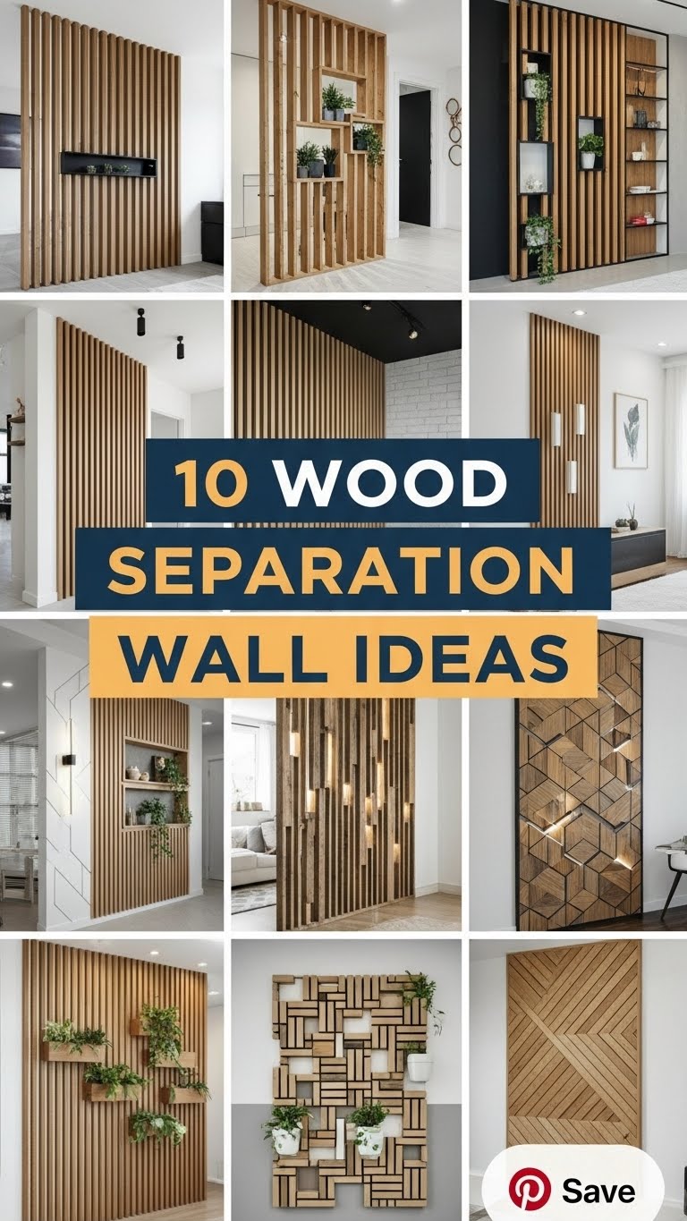 10 Wood Separation Wall Ideas
