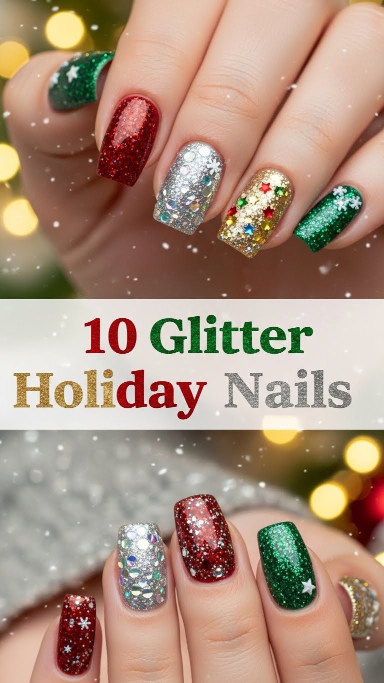 10 Glitter Holiday Nails