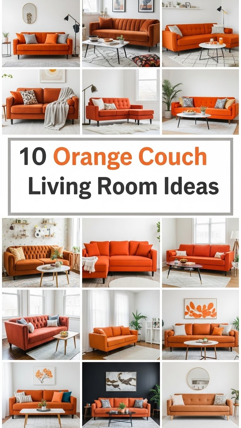 10 Orange Couch Living Room Ideas