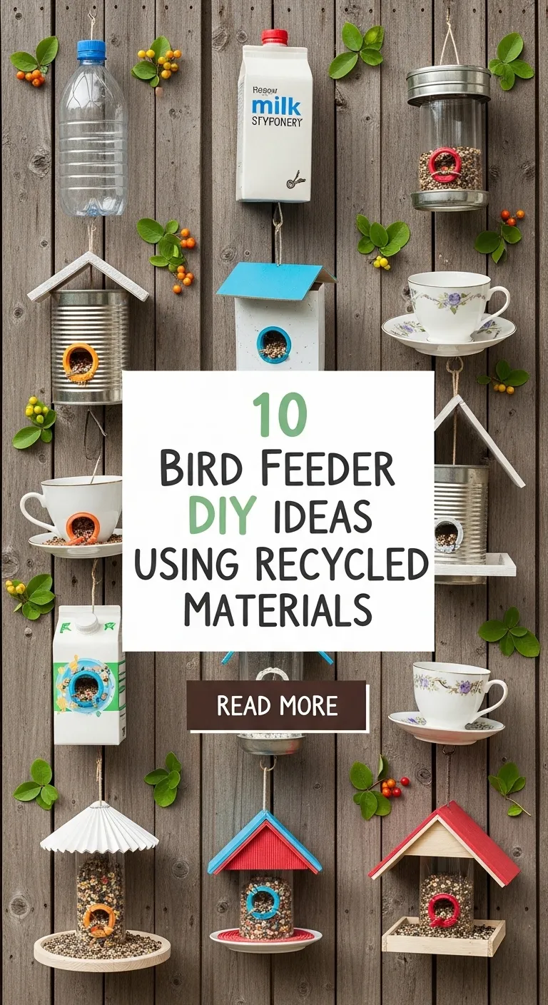 10 Bird Feeder DIY Ideas Using Recycled Materials