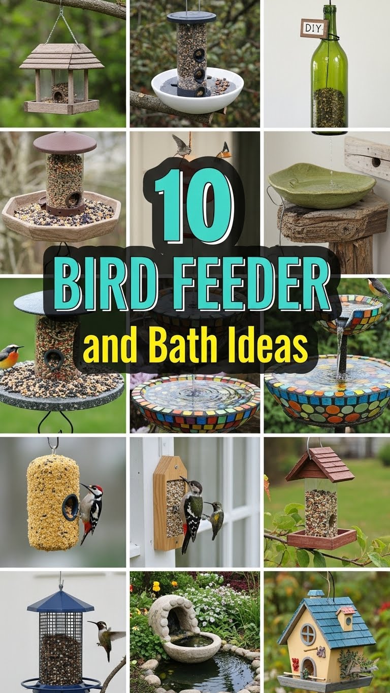 10 Bird Feeder and Bath Ideas