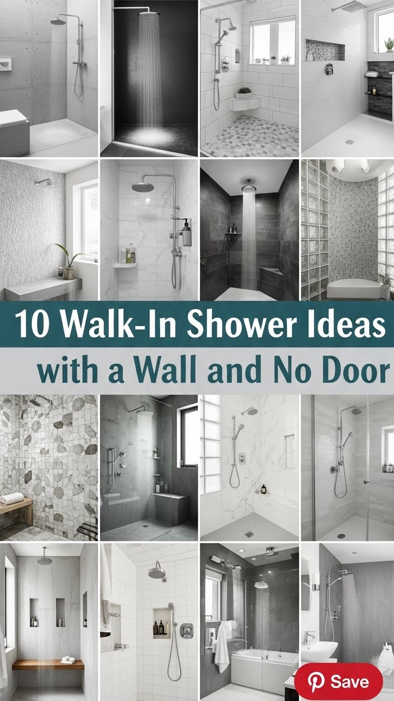 10 Walk-In Shower Ideas with a Wall and No Door