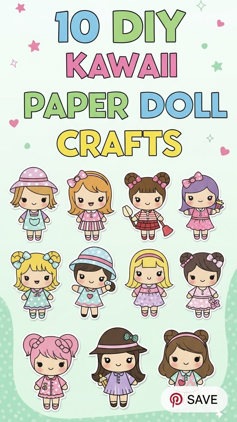 10 DIY Kawaii Paper Doll Crafts