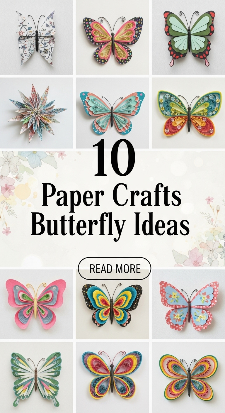 10 Paper Crafts Butterfly Ideas