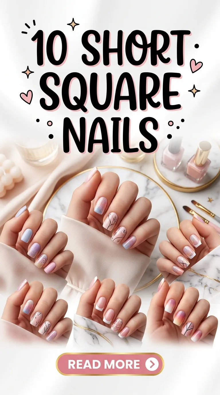 10 Short Square Nails